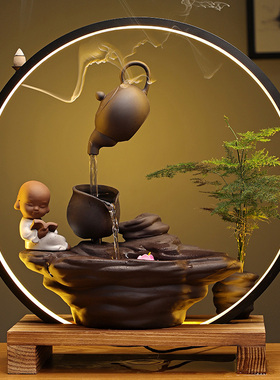 速发禅水流水摆件循环意景客厅招财家饰装居创意办公茶室桌面开业