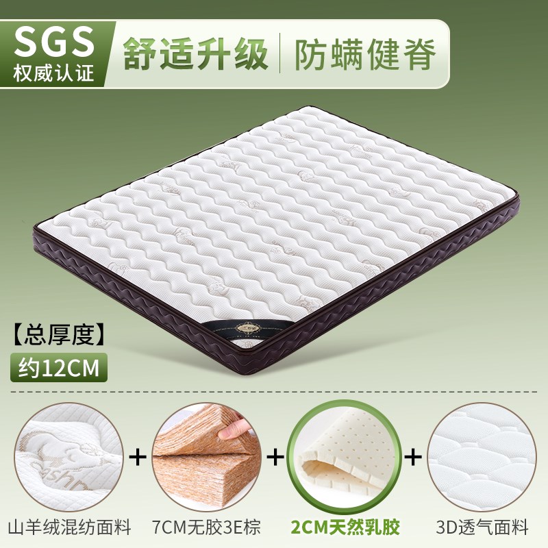 速发椰棕榈床垫硬垫子家用卧室护脊软乳胶儿童棕垫厚薄榻榻米