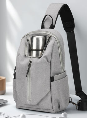 L＆M男女通用单肩斜挎包大容量轻便防水通勤包运动户外水壶胸包