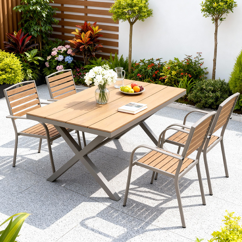 户外桌椅庭院花园别墅露天防水防晒休闲塑木桌椅商用室外桌椅组合,住宅家具,桌椅套件,淘宝优惠券,粉丝福利购,淘宝优惠卷