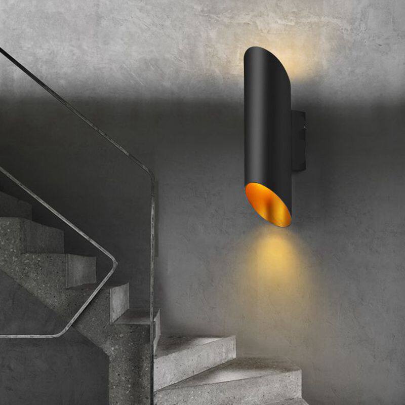 포스트모던 경사 컷 알루미늄 튜브 통 심플한 북유럽 개성 침실 레스토랑 복도 계단 통로 엔지니어링 벽 램프