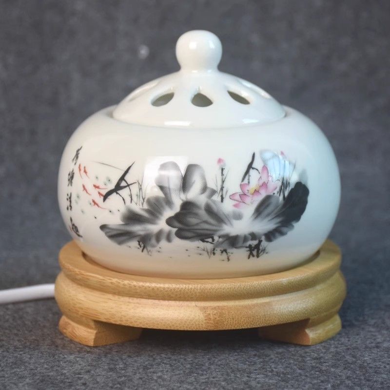 电子香熏炉室内定时调温创意陶瓷充电檀香沉香电薰香炉