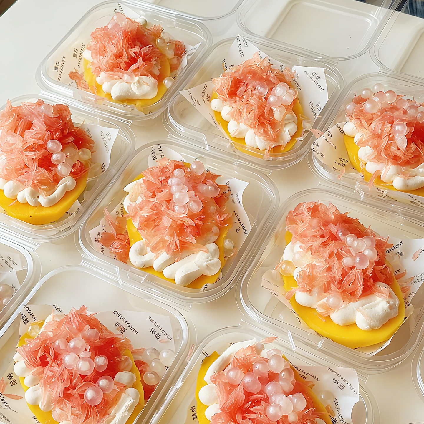 固体杨枝甘露包装盒透明便当盒子