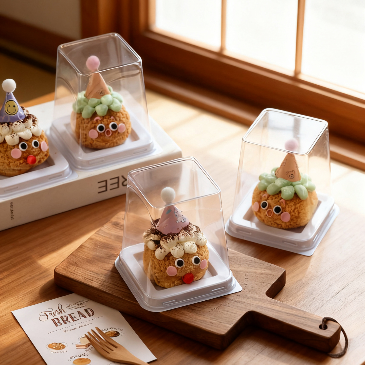 网红酥皮泡芙包装盒加高单打包盒