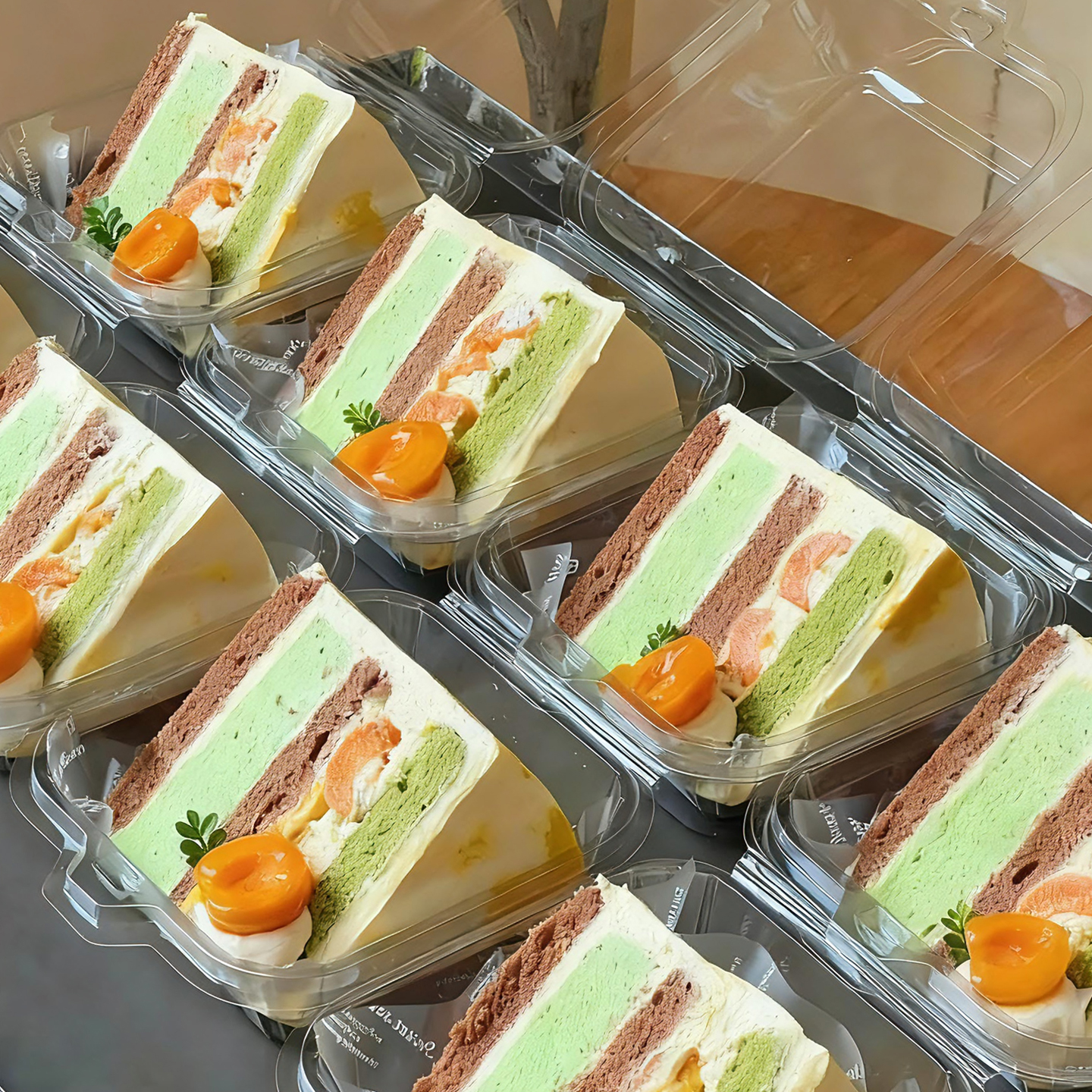 切块蛋糕打包盒烘焙透明便当盒子