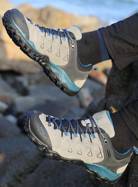 悍途户外登山鞋男春季新款防滑耐磨防泼水低帮专业爬山鞋徒步鞋男