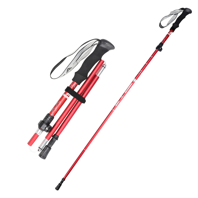 悍途登山杖可伸缩折叠超轻爬山