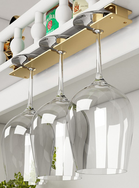 黑色倒挂高脚杯架挂葡萄酒杯架挂葡萄酒杯架家用倒挂杯架红葡萄酒