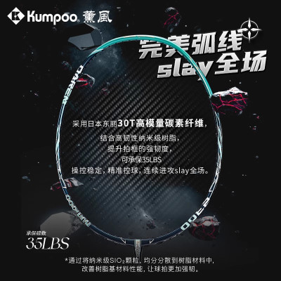 薰风羽毛球拍2300国伦2代全碳素纤维超轻耐打进攻专业羽球拍