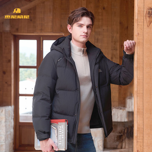 商城同款杰尼威尼2025年新款冬季羽绒服男连帽面包服90鸭绒外套
