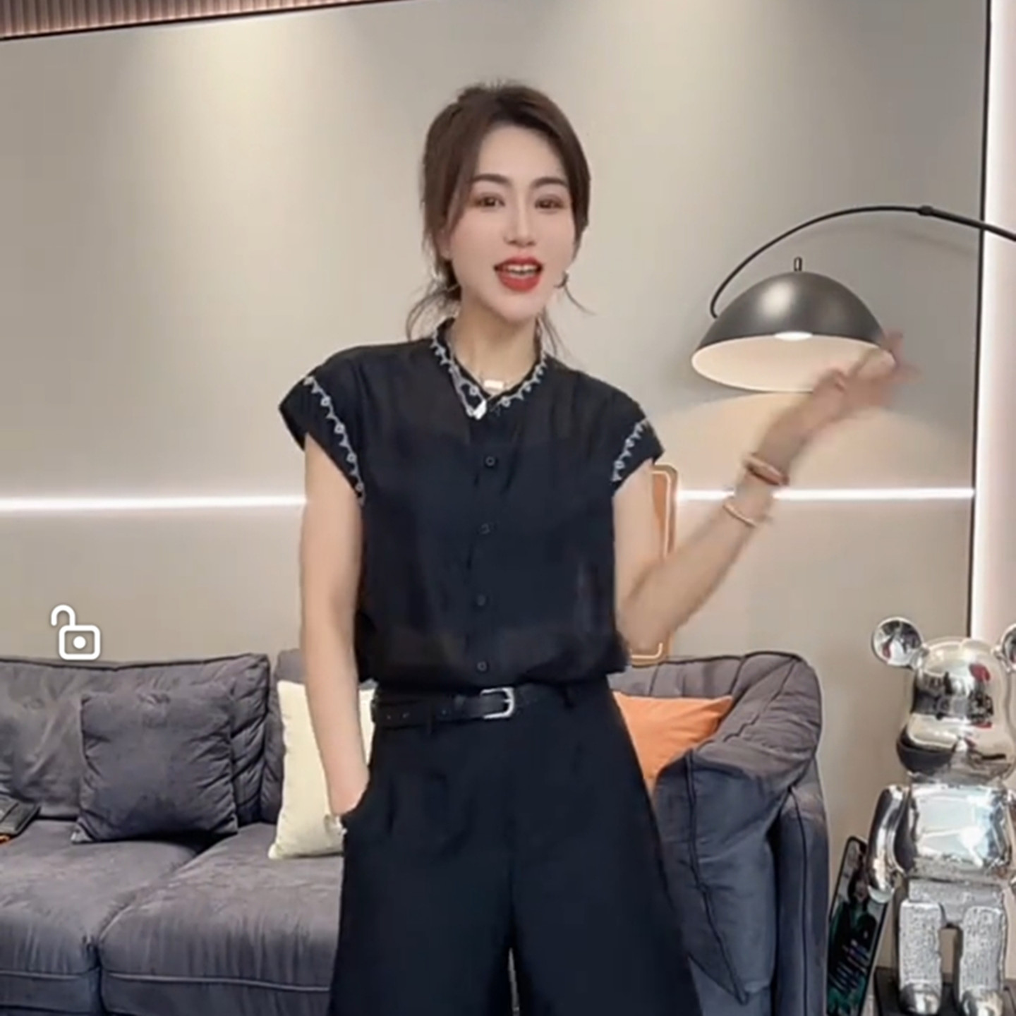 复古刺绣亚麻无袖衬衫女士