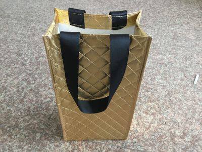 高端无纺布镭射膜加厚夹层手提袋时尚大气礼品酒袋旅行收纳袋