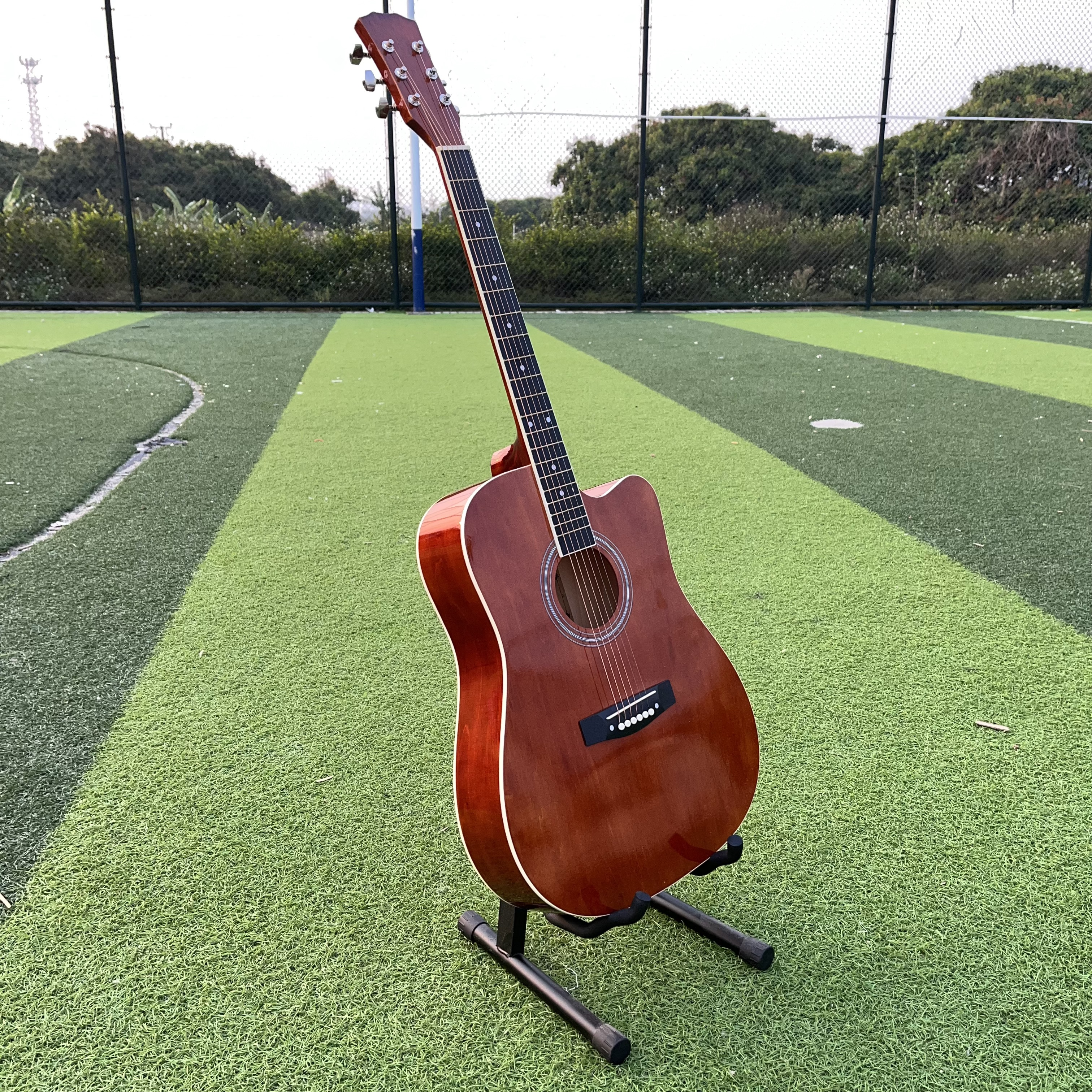 学生云杉木亮光民谣吉他单板