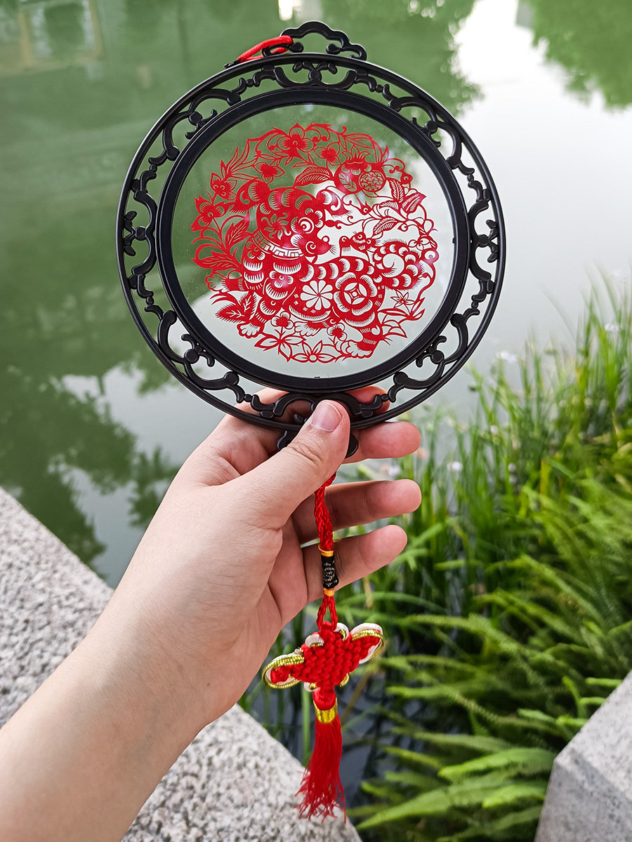 剪纸相框圆框挂饰中国特色小礼品出国礼品企业礼品订制工艺礼品