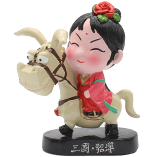 Q版三国人物摆件小礼品汽车创意车内装饰品武侯祠锦里特色纪念品