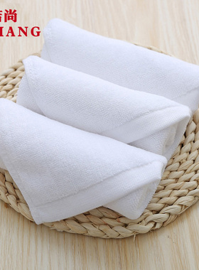 五星级酒店宾馆专用毛巾纯棉白色加厚家用小方巾全棉不掉毛强吸水