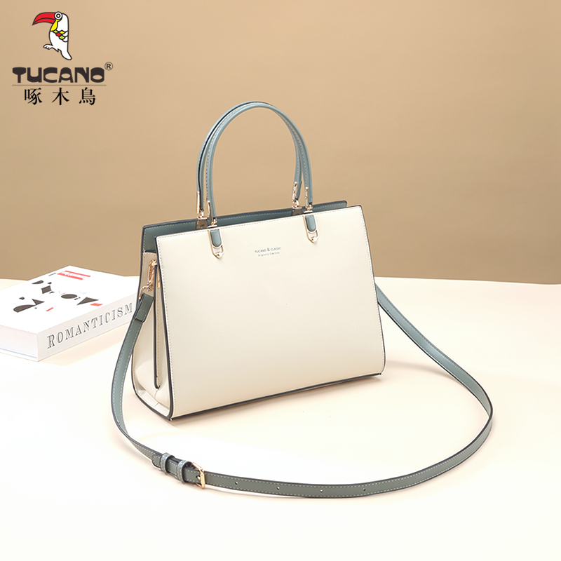 啄木鸟女包真皮手提包2026新款斜挎包百搭单肩包通勤妈妈包包大包