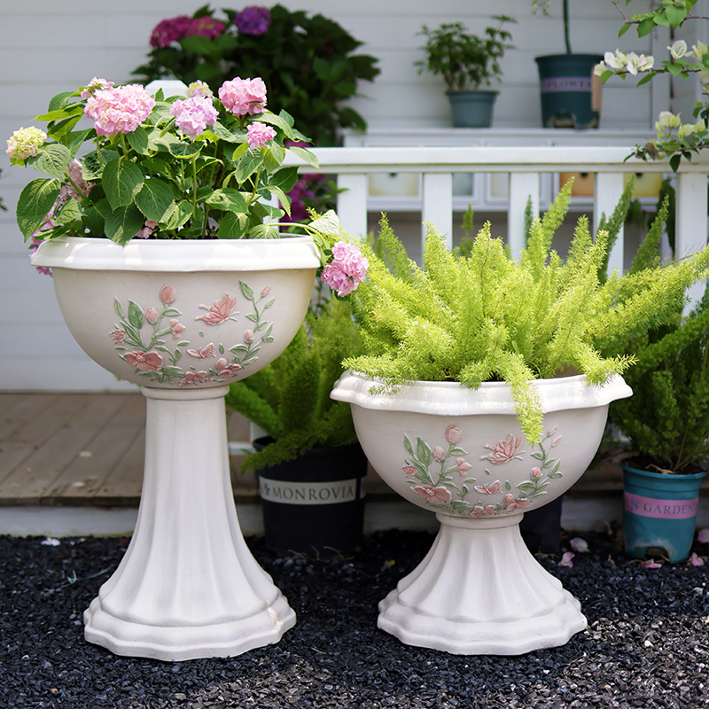 门口别墅庭院大号高脚深高盆创意