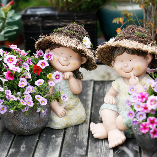 阳台庭院顶楼卡通造型别墅花盆