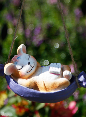 庭院花园阳台布置可爱风树脂萌鼠