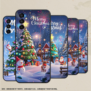 适用三星M02手机壳M10圣诞礼物SM M145F黑色M20硅胶M14保护套 M105F全包边samsungM12磨砂壳M13防摔爆SM