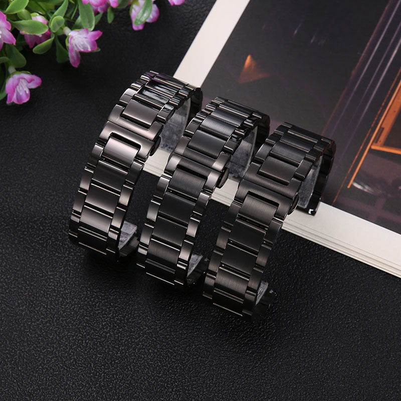 不锈钢手表带男代用华为西铁城卡西欧海鸥汉密尔顿飞亚达表链钢带