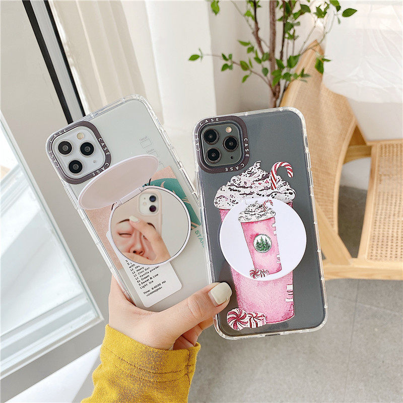 卡通潮牌恶搞冰淇淋苹果11Pro手机壳/Max/XS/XR送镜子iPhone7p保护套/8plus男女潮情侣软壳苹果X个性创意6/6s