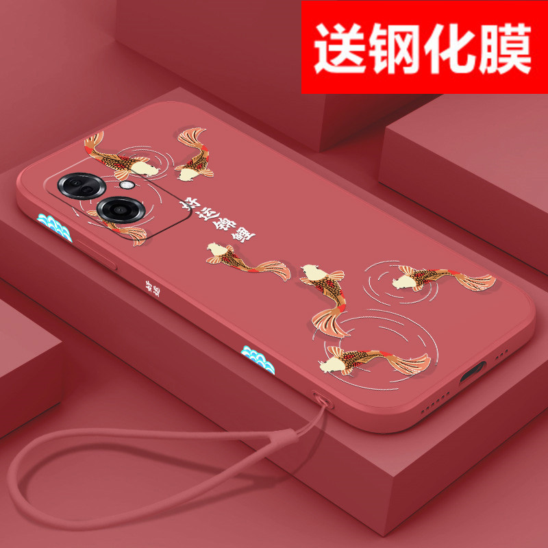 OPPO好运锦鲤钢化膜硅胶中国风