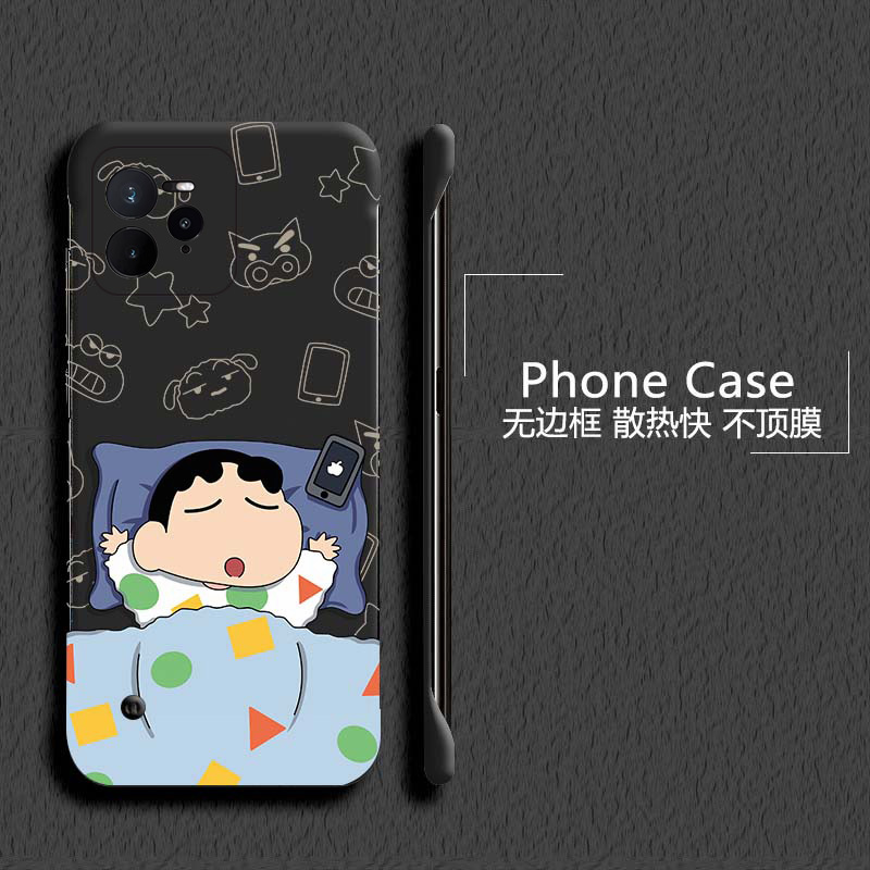蜡笔小新适用opporealme真我gt7pro手机壳neo7Turbo无边框13pro散热12新款gt5pro半包11pro+薄realme14pro+硬