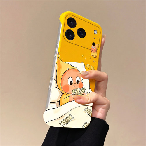 送挂环星星人适用苹果16手机壳iPhone17无边框15promax散热13mini新款14半包12薄11硬8plus/7女se2套xrs