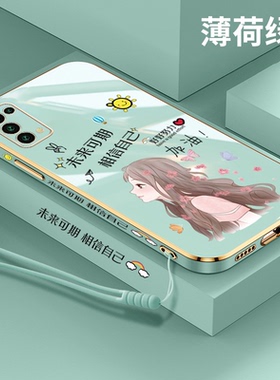 送挂绳oppoRealmev15手机壳未来可期真我v5女款realmev11电镀Realmev13直边硅胶软壳全包镜头保护套防摔新款