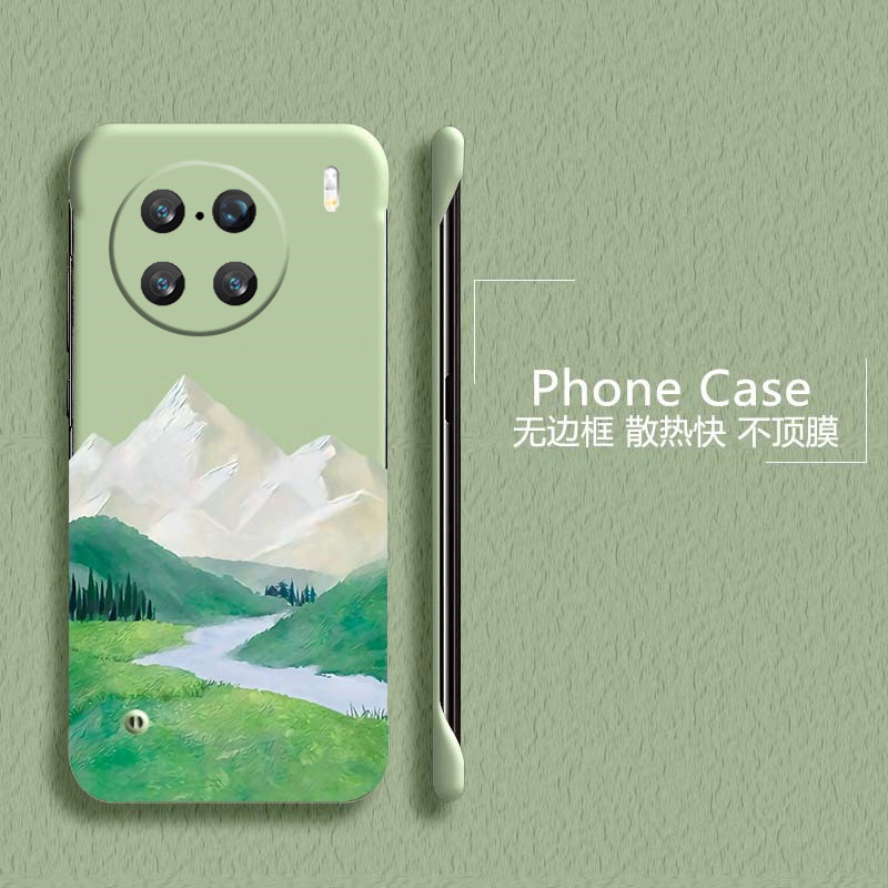 青山绿水适用vivox90手机壳x90pro+无边框x80散热x80pro新款x70t半包y78+超薄y78plus硬y78m防摔y300pro外壳5