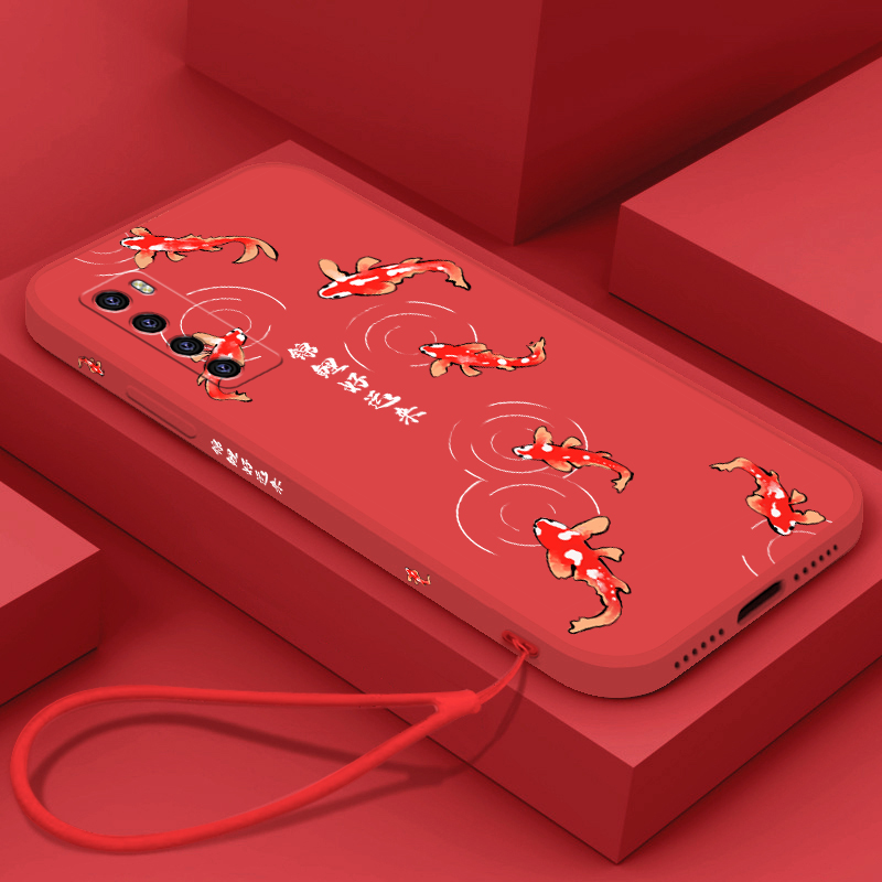 红色新年款华为nova7手机壳nova7se锦鲤好运来nova7pro软壳畅享z液态