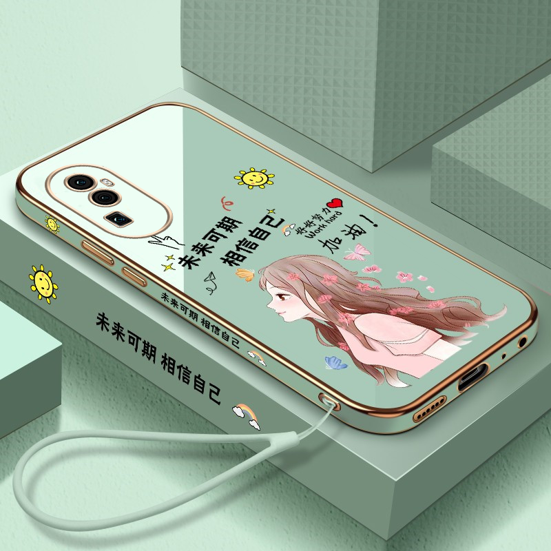 opporeno10手机壳卡通可爱少女