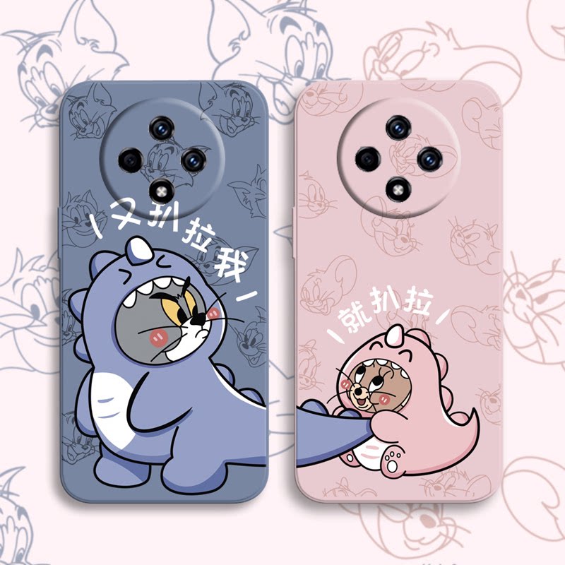 猫和老鼠华为优畅享50plus手机壳秀恩爱情侣荣耀play6t软壳男女play6tpro液态硅胶镜头全包新款套卡通可爱潮