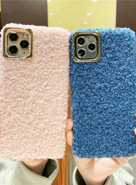 秋天毛绒花朵适当于oppoa57手机壳a59/a79/a73/a83/a3/a5/a7创意a7x女a9/f11羊羔绒a11/a9软壳防摔抖音保护套