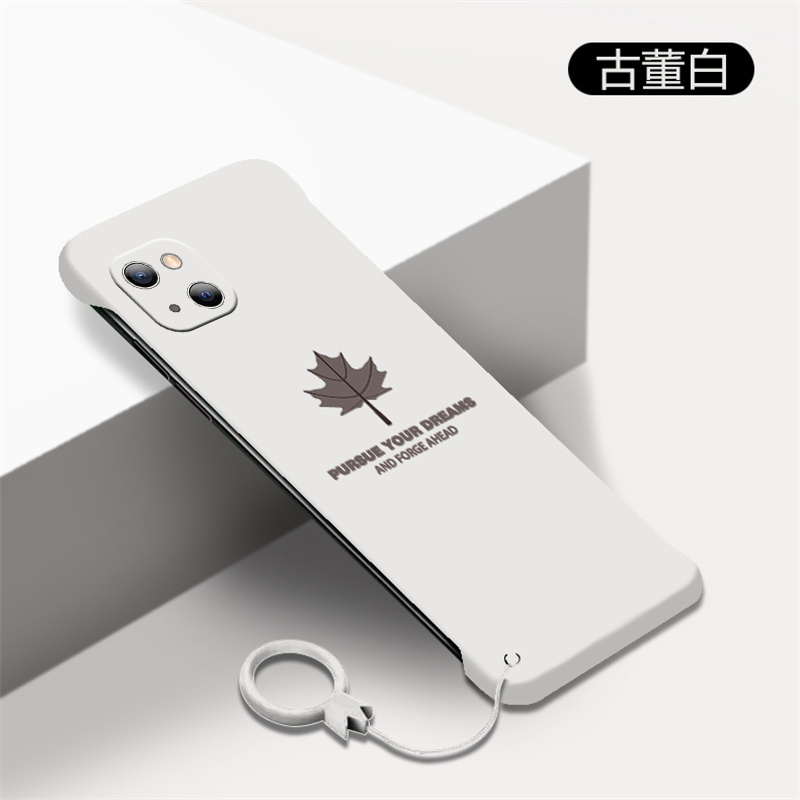 适用苹果14手机壳iPhone13枫叶12mini挂件11promax无边框X磨砂xr超薄xsmax半包8plus新款7p男女se2情侣6s散热