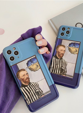 潮牌蓝色男孩苹果11手机壳iPhonexr情侣精准孔xsmax磨砂iPhone11promax新款iphone8plus手机壳8苹果7男女生孩