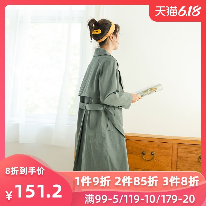 仙蓓丽风衣女中长款韩版2019秋季新款流行学生waitmore小个子外套