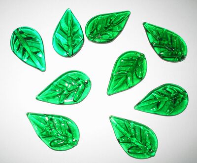 半透明工艺玻璃绿色叶片