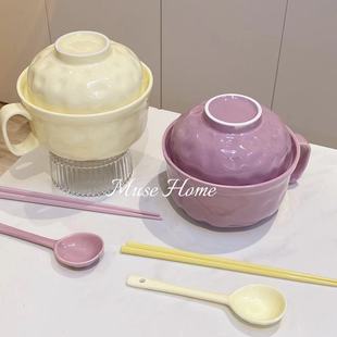 奶fufu爱心陶瓷单耳大汤碗泡面碗螺蛳粉碗高颜值少女心大容量汤盆