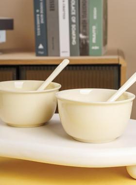 fufu陶瓷奶油色4.8英寸家用加厚釉下彩饭碗餐具釉下彩高颜值款