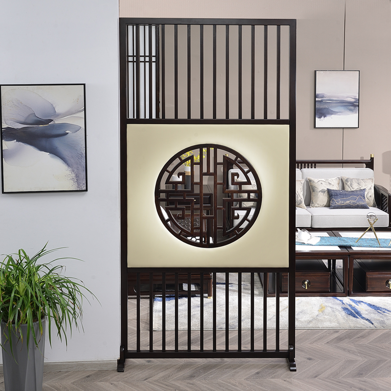 鑫斯禄苏式风格入户隔断镂空整体新中式屏风榫卯工艺高端别墅定制