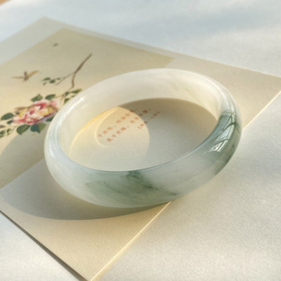 金丝玉丹青水墨手镯天山翠玉玉镯