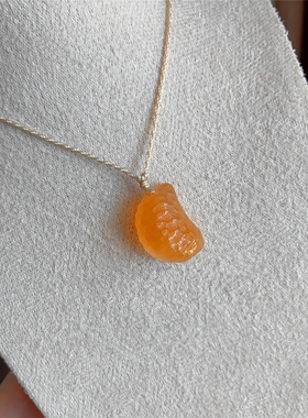 蜜糖玛瑙橘子瓣吊坠女士项坠