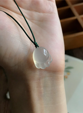 萌物天然冰种猫爪治愈系小孩吊坠