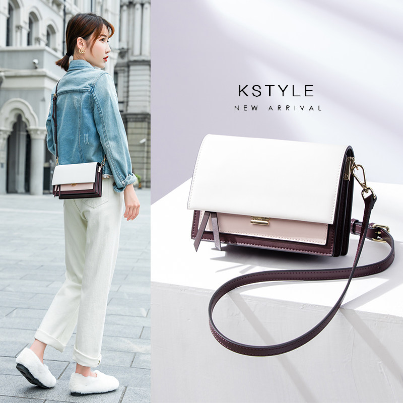 真皮小方包高级感斜挎小包包女2020新款潮时尚风琴包小ck限定洋气