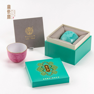 宝瓷林景德镇扒花云鹤陶瓷单杯情侣茶杯高端礼品手工女主人杯茶具
