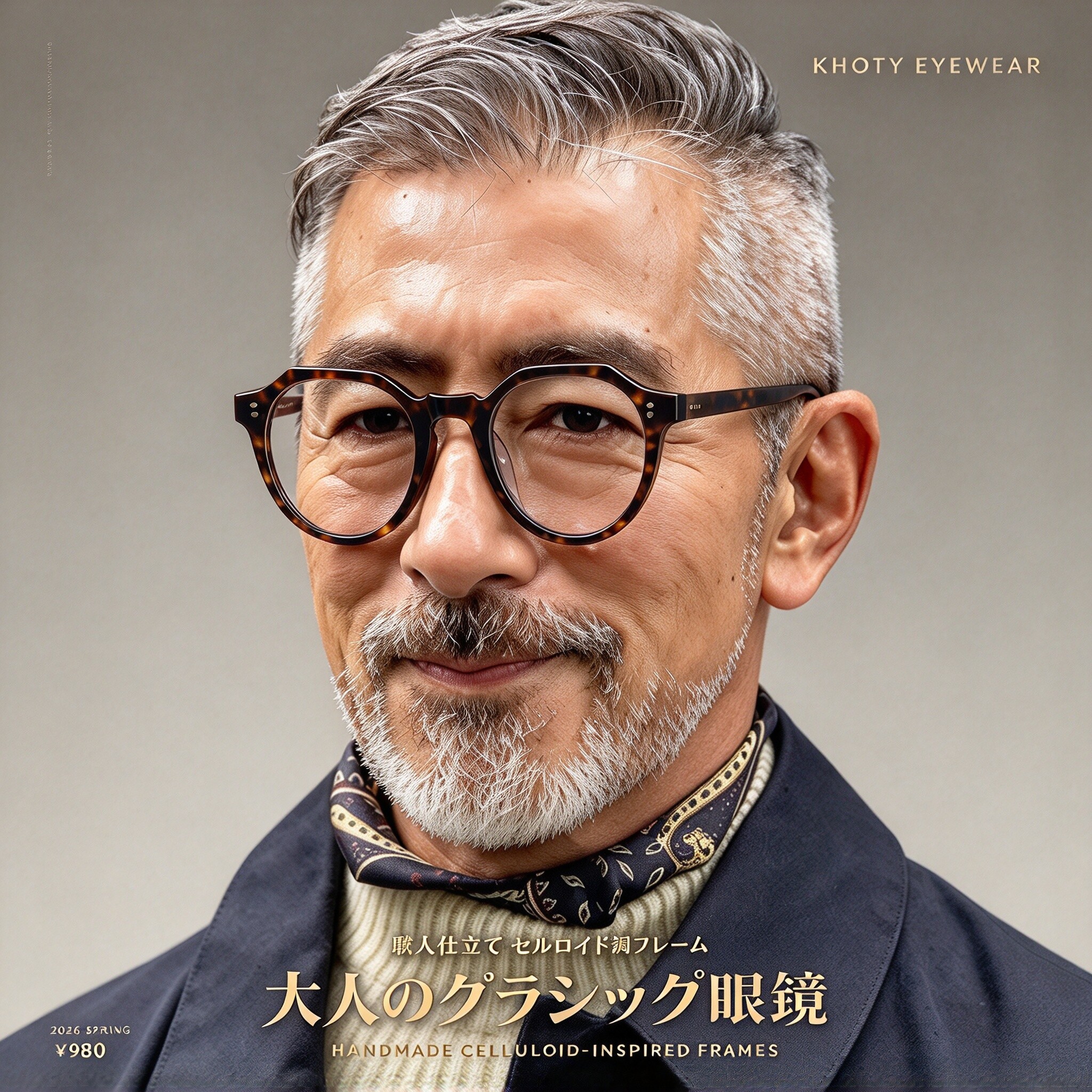 日本手造圆形板材黑色防蓝光眼镜