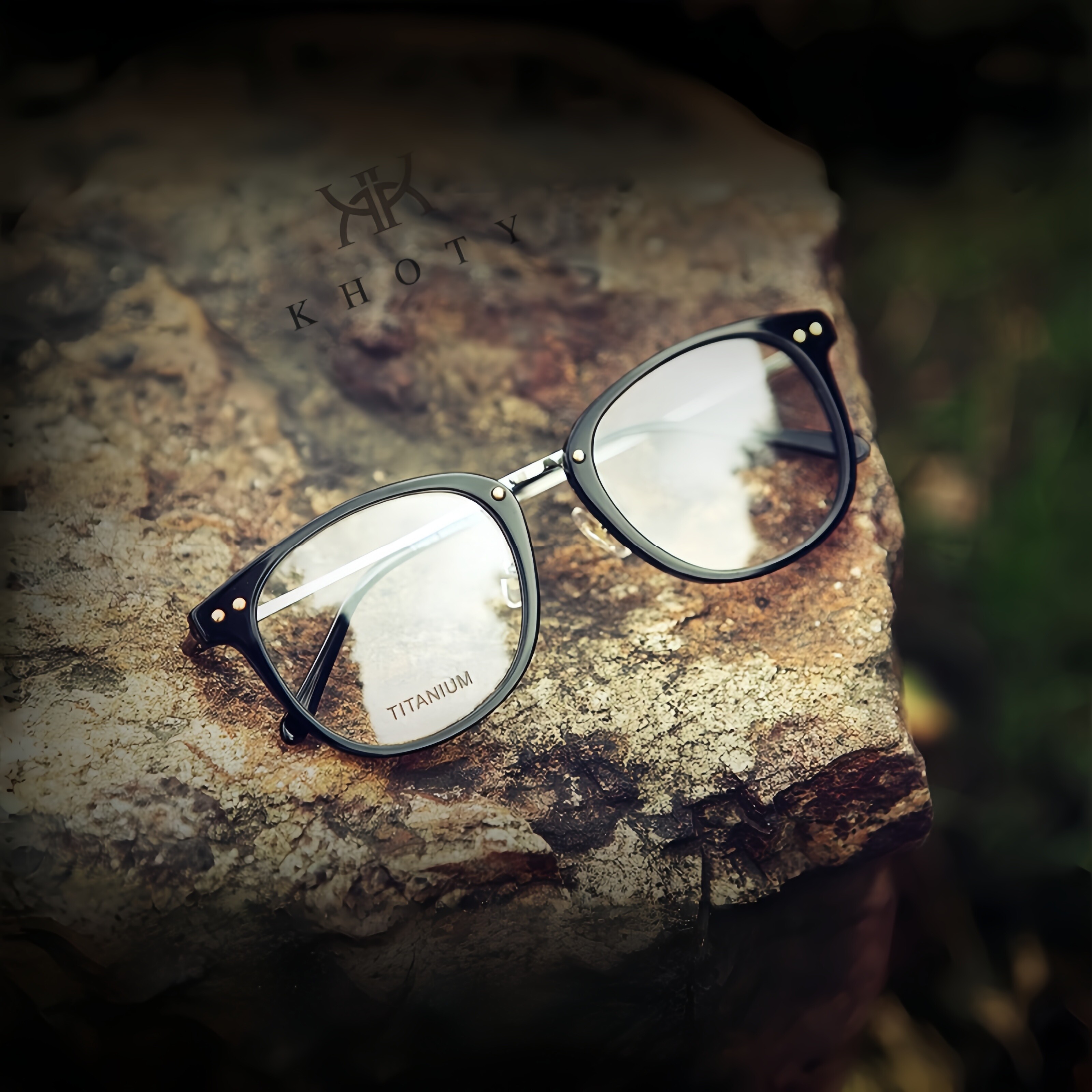 日本纯钛大框板材眼镜男素颜女KHOTY超轻文艺防蓝光近视偏光墨镜